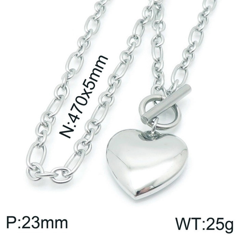 Titanium Steel 18K Gold Plated Fashion Heart