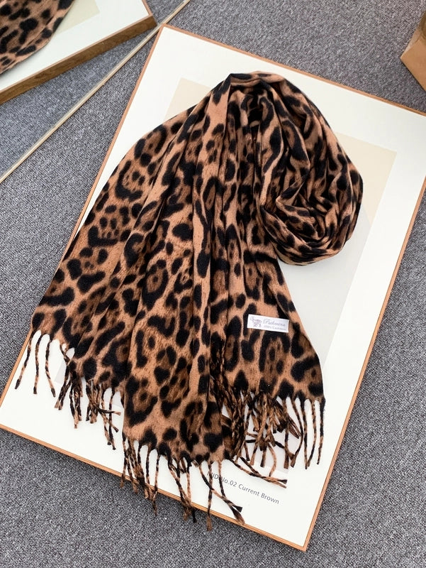 Women's IG Style Casual Leopard Imitation Cashmere Polyester Printing Scarf