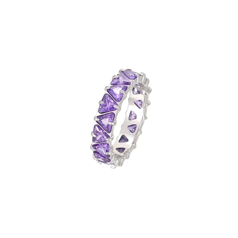 Minimalist Shiny Heart Shape 304 Stainless Steel Zircon 16K Gold Plated White Gold Plated Inlay Rings