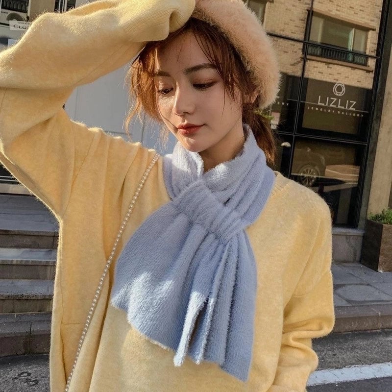 Unisex Sweet Solid Color Scarf