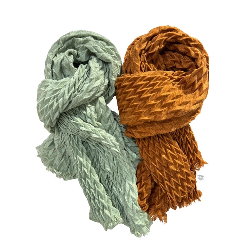 Unisex Elegant Original Design Geometric Voile Cotton Scarf
