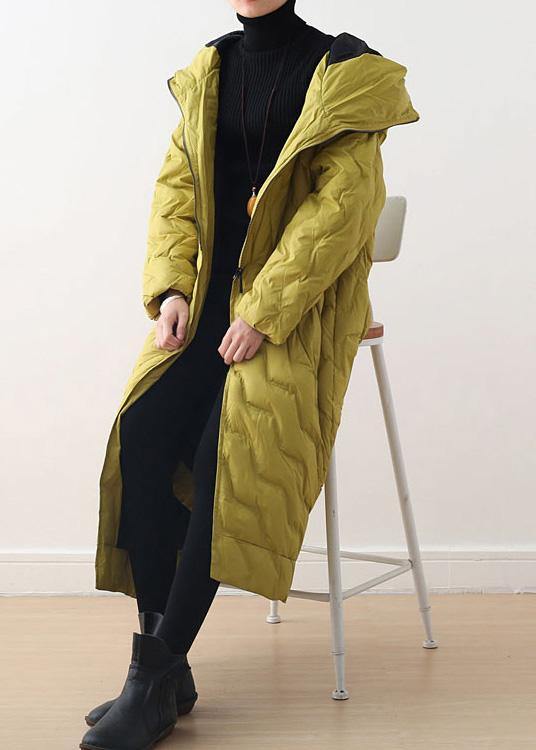 Yellow Coat Casual Hooded Women Parka Overcoat-Limited Stock
