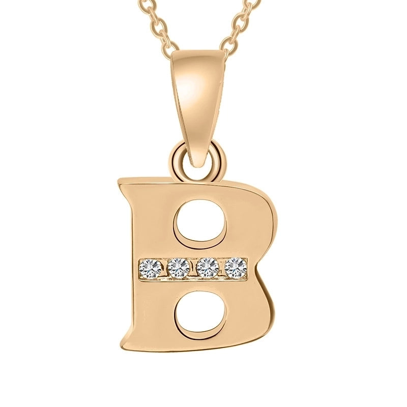 Minimalist Letter Copper Plating Inlay Zircon Pendant Necklace
