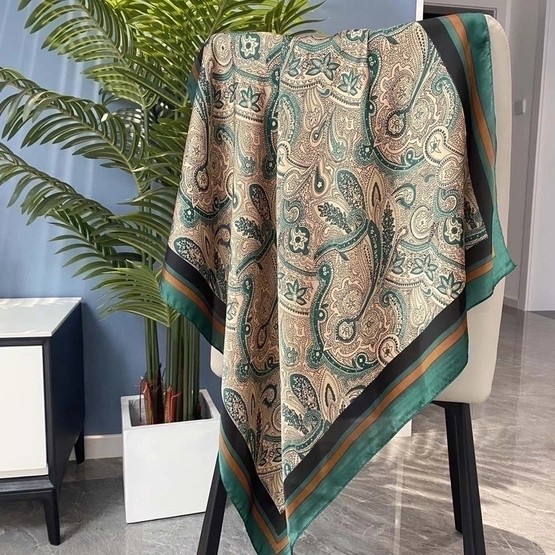 Women's Ethnic Style Color Block Brocade Printing Silk Scarves