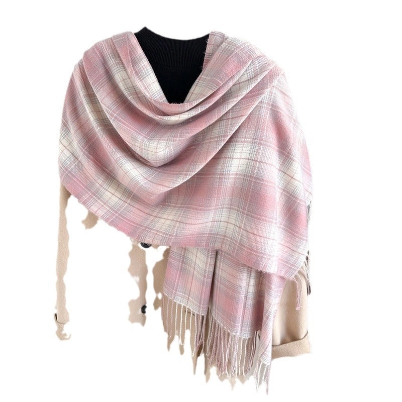 Women's Business Classic Style Color Block Imitation Cashmere Scarf