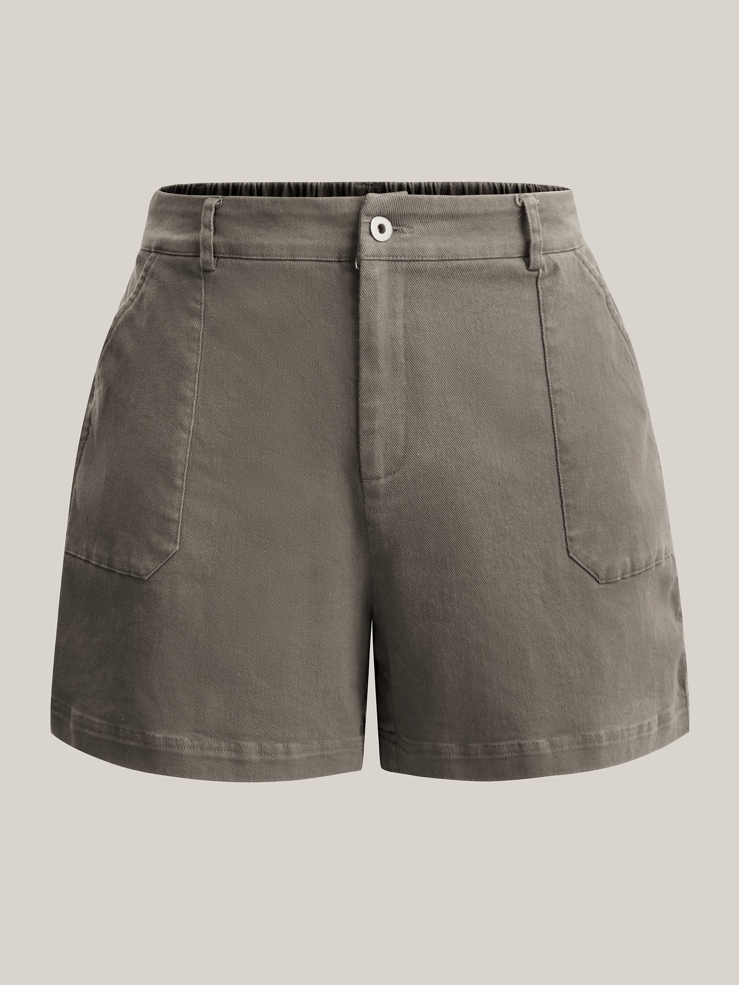 Stretchy Waist Vintage Pockets Shorts