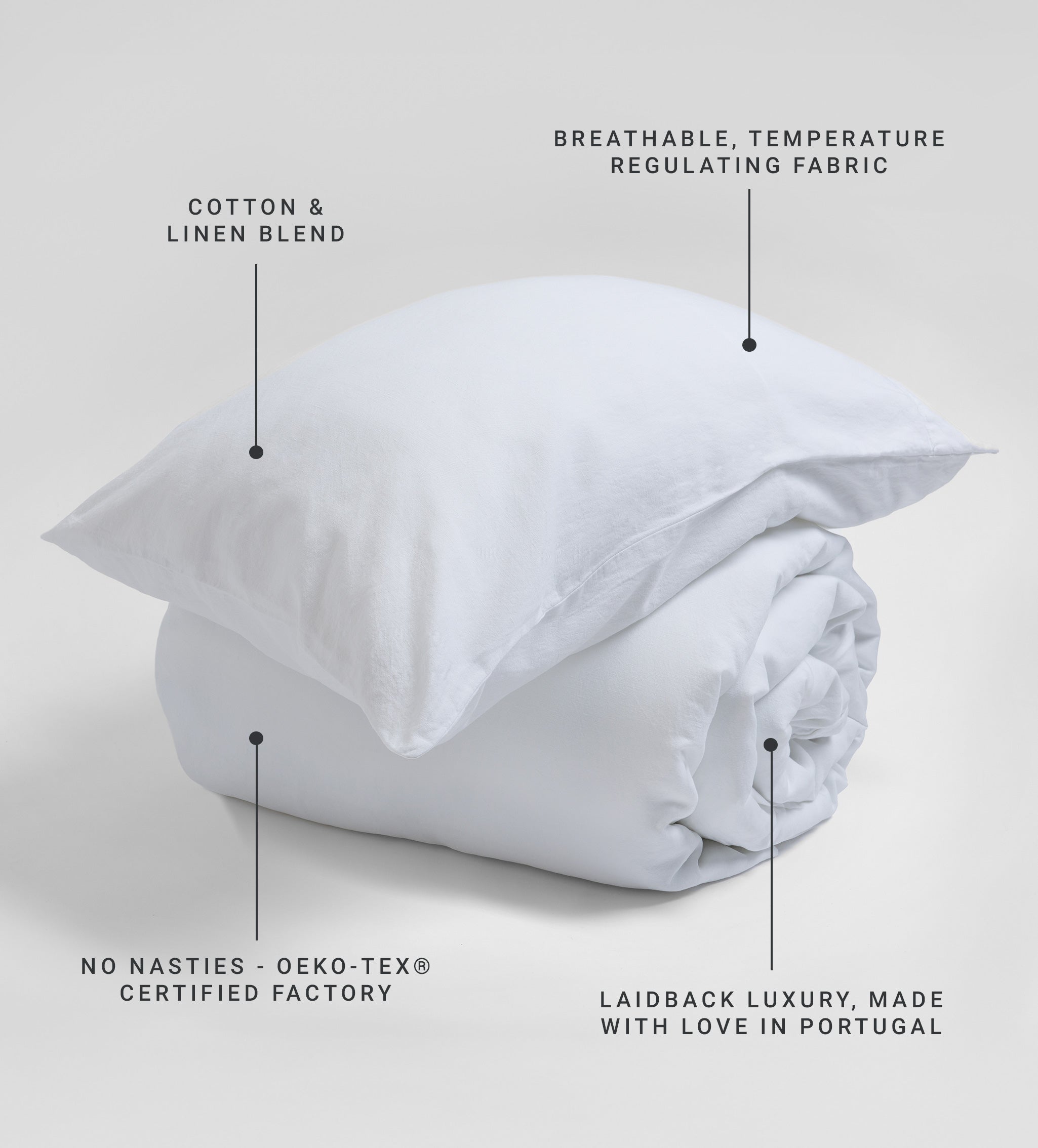 White Linen Blend Housewife Pillowcase