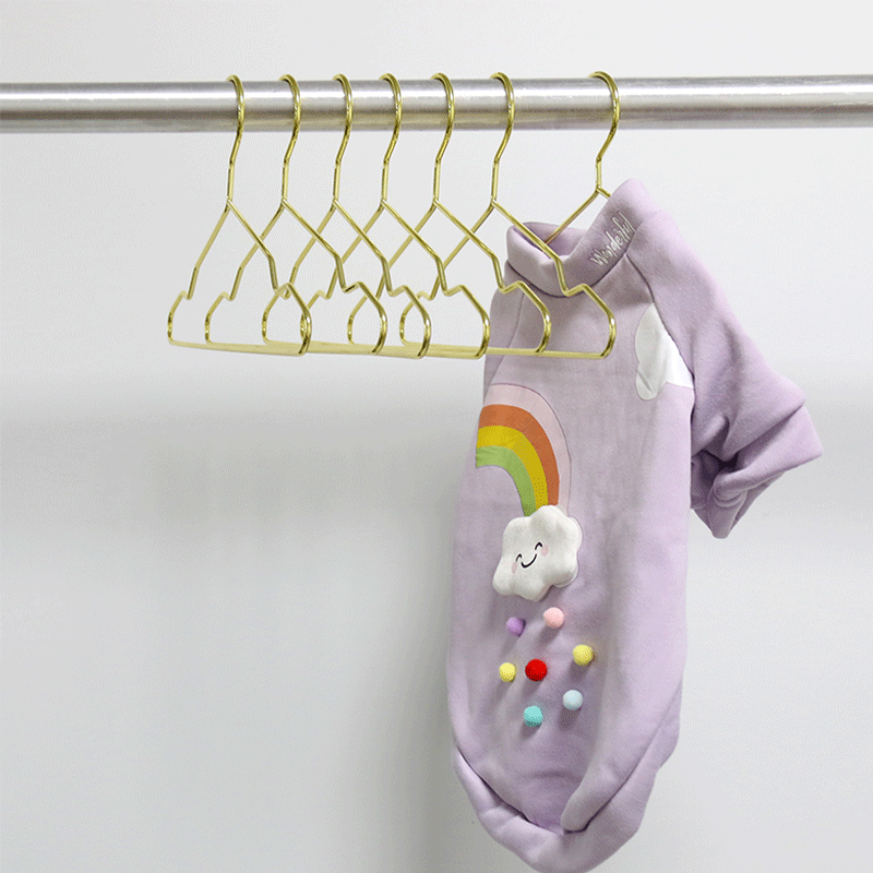 Pet Clothing Hangers - Gold (10pk) 2 Sizes