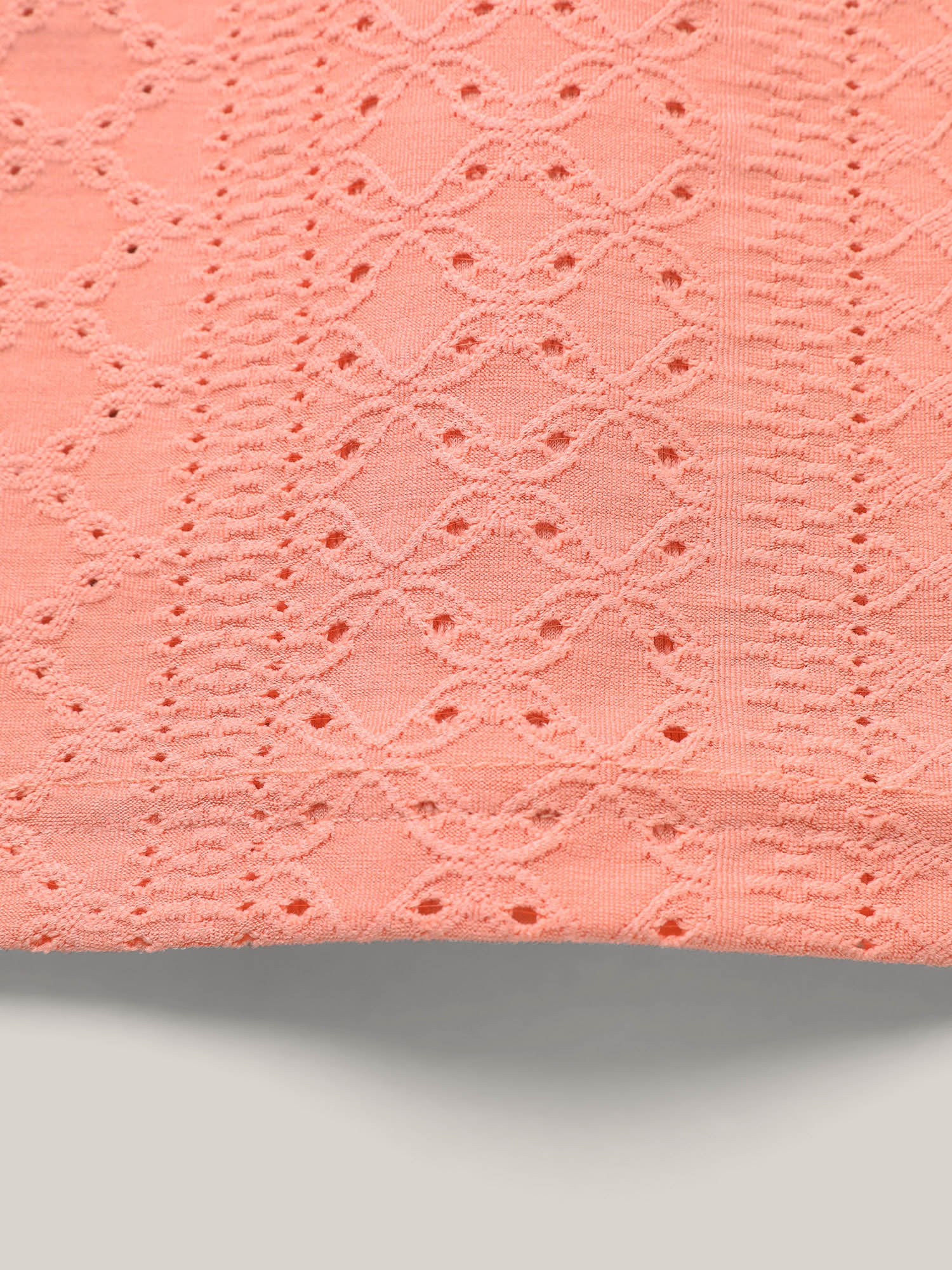 Textured Button Detail Pleated T-Shirt
