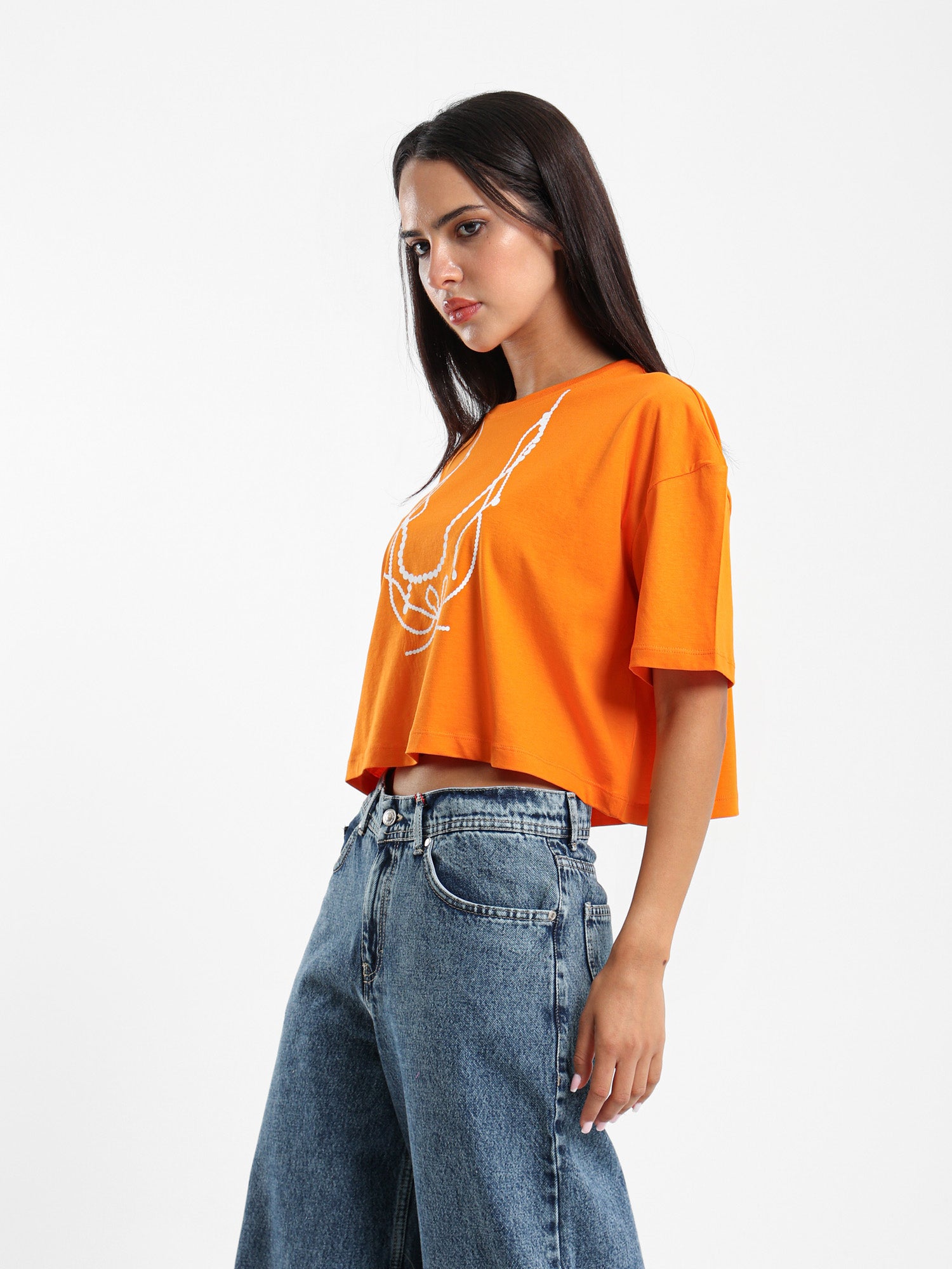 Cropped Half Sleeve Tee