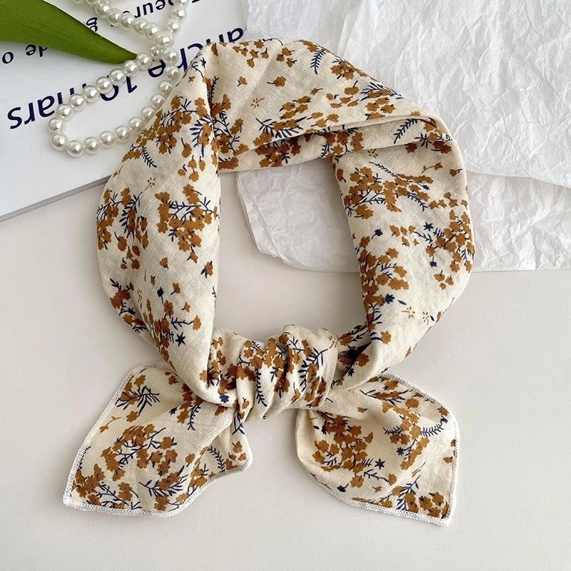 Women's Sweet Minimalist Color Block Cotton And Linen Printing Scarf