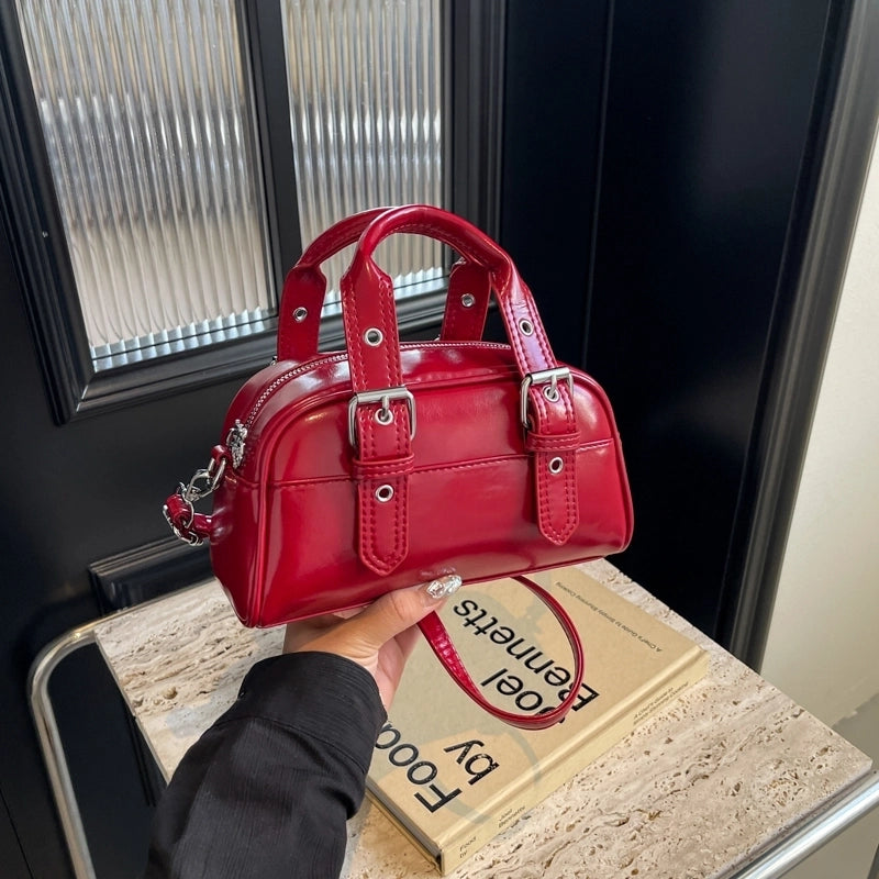 Women's Medium Pu Leather Solid Color Classic Style Streetwear Square Zipper Crossbody Bag