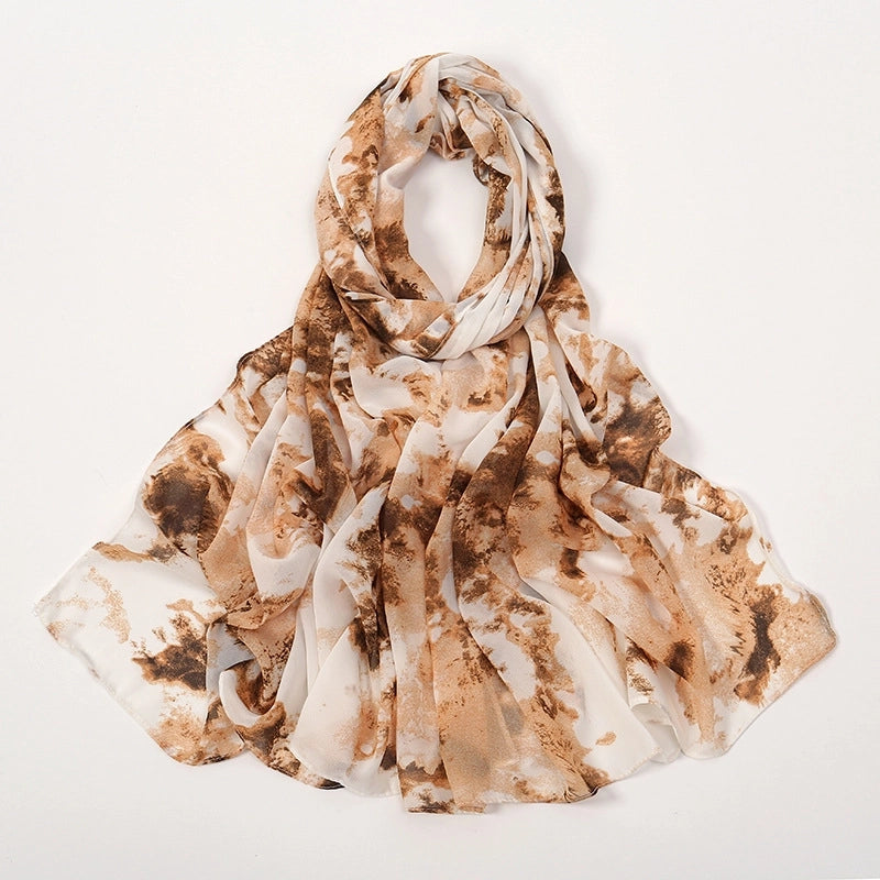 Women's Elegant Sweet Flower Polyester Scarf Shawl