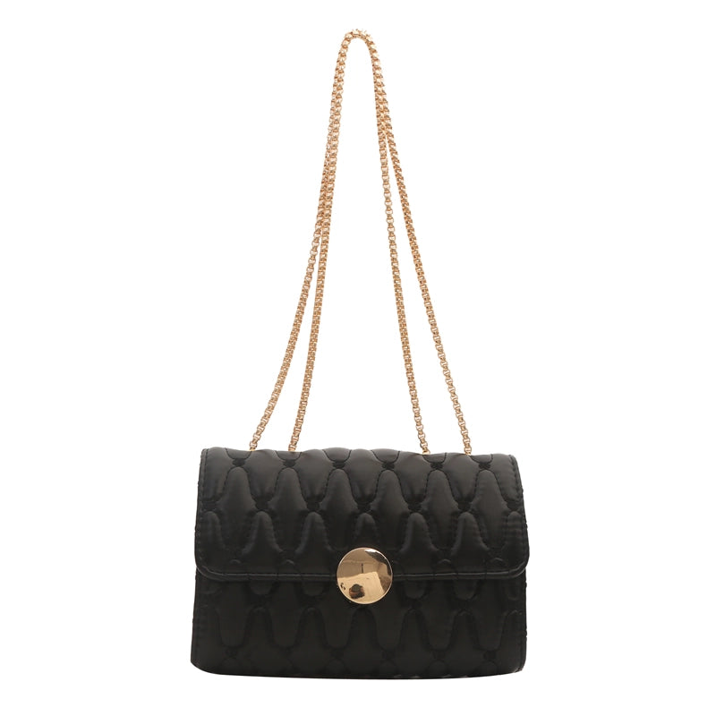 Women's Pu Leather Solid Color Basic Flip Cover Shoulder Bag Crossbody Bag