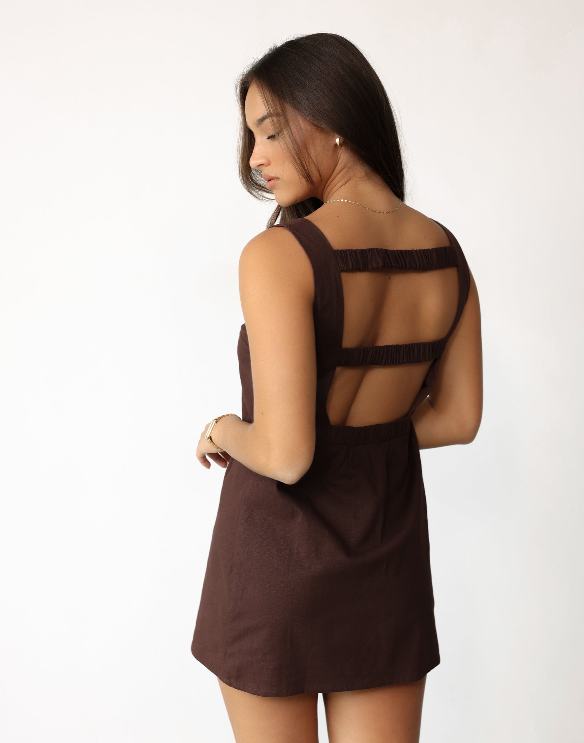 Misha Mini Dress (Cocoa)