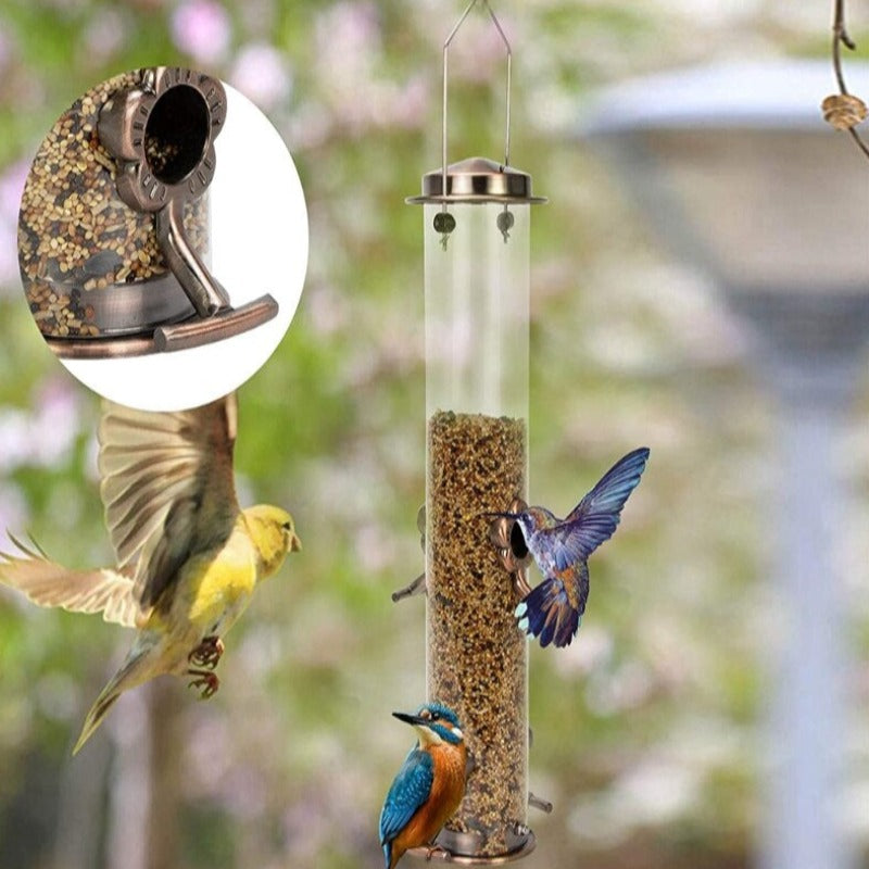 Bird Feeder Tube Hanging With Feeding Ports