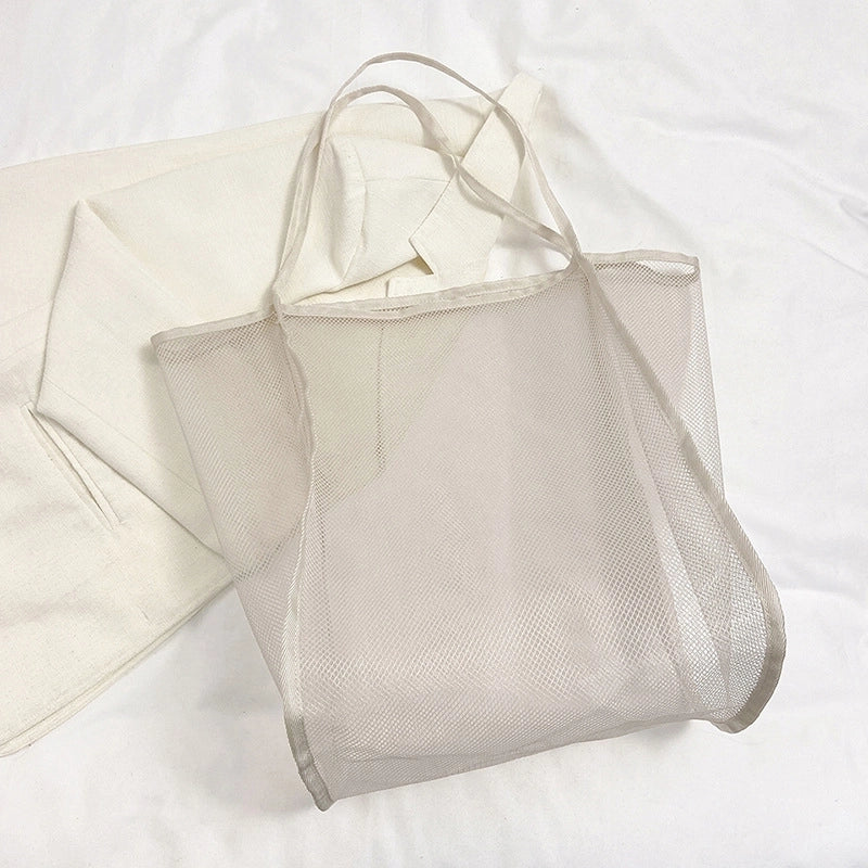 Women's Large Gauze Solid Color Basic Classic Style Open Tote Bag