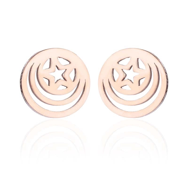 Minimalist Geometric Plating 304 Stainless Steel No Inlaid 18K Gold Plated Earrings