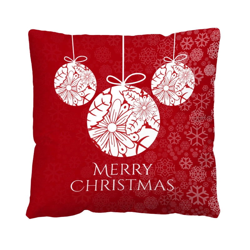 Christmas Casual Christmas Tree Santa Claus Letter Short Plush Pillow Cases Couch & Sofa Decor