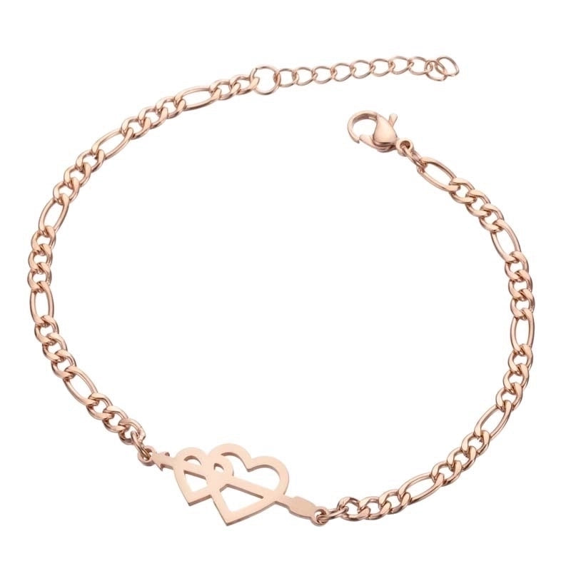 Women's Fashion Heart Butterfly Elephant Stainless Steel No Inlaid Bracelets Plating Stainless Steel Bracelets