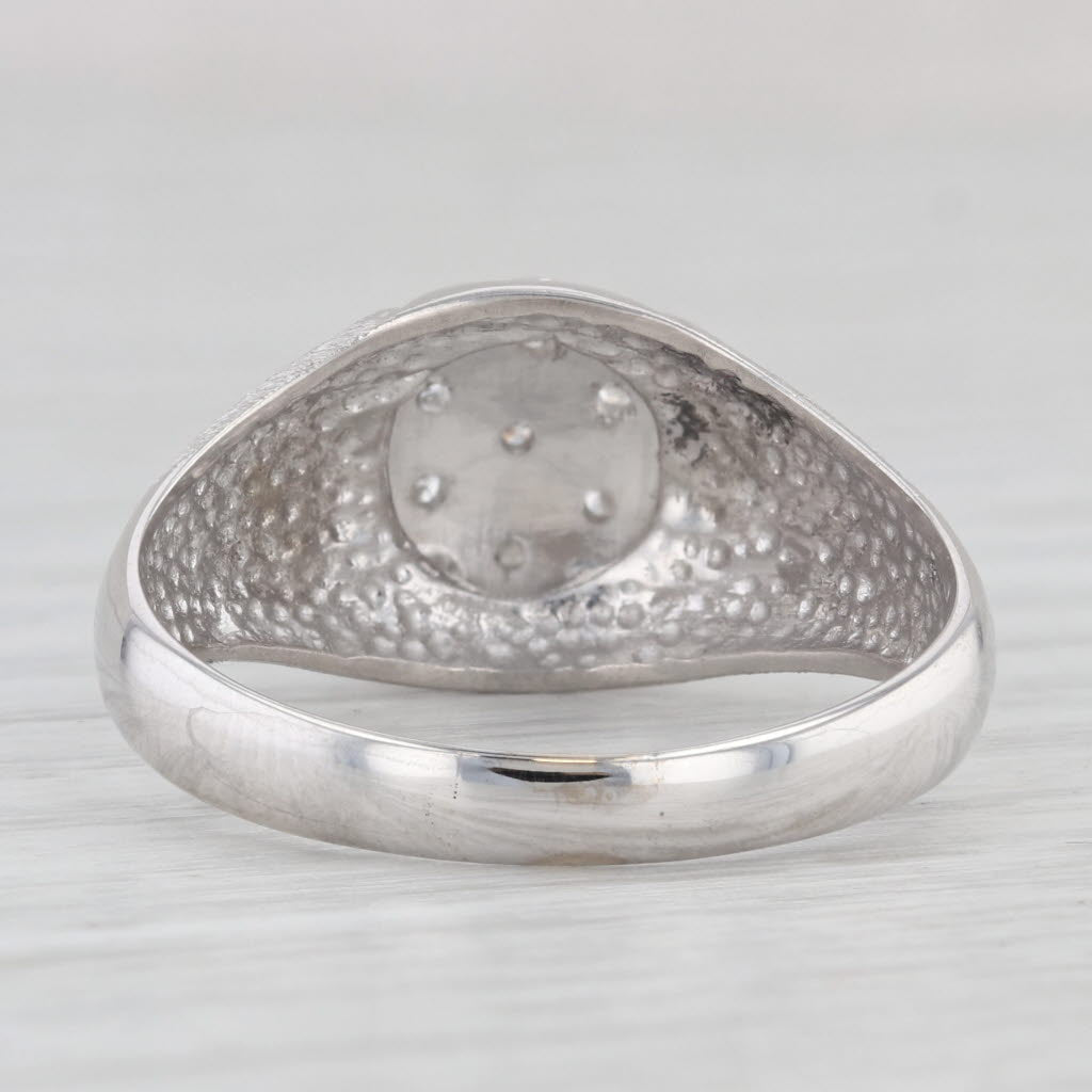 0.12ctw Diamond Cluster Ring 10k White Gold Belcher Setting Size 11.25 Men's