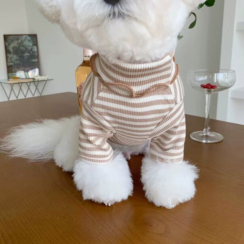 Smile Face Striped Two Legs Dog Clothes