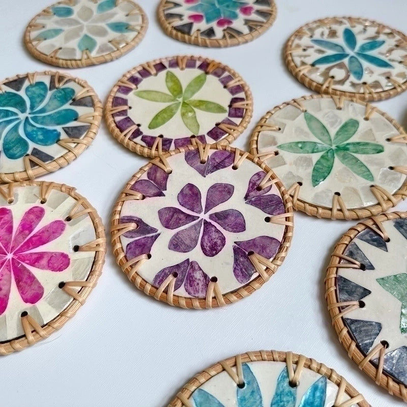 Casual Retro Flower Wood Placemat 1 Piece