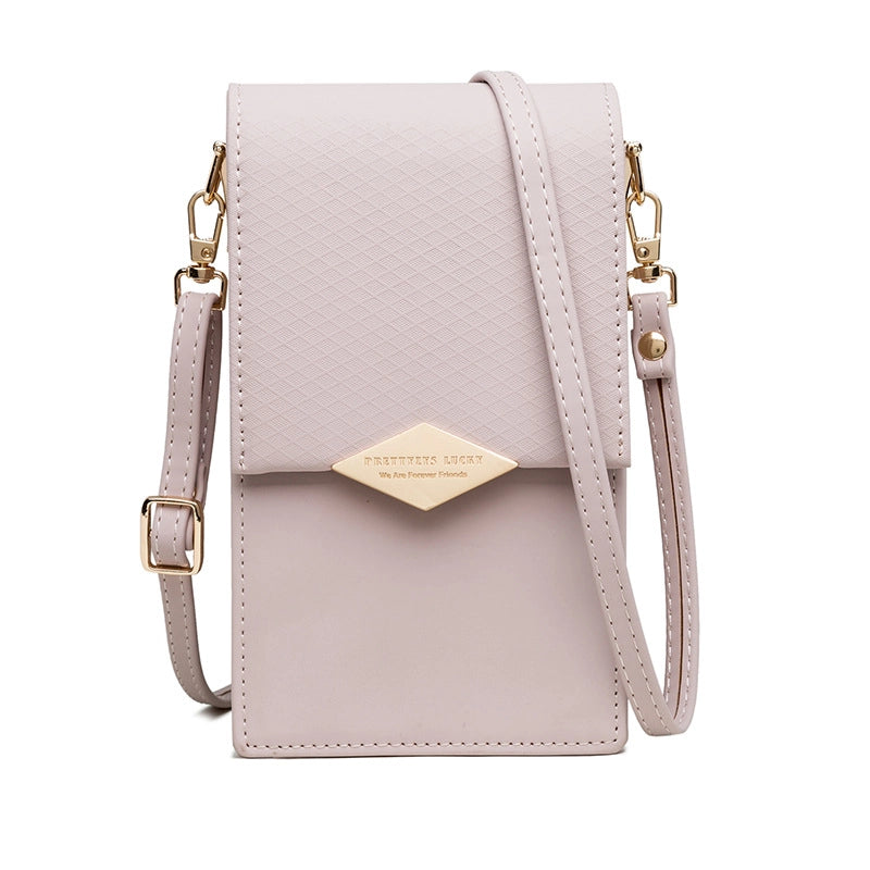 Cross-border Mobile Phone Bag Female Japanese And Korean Partysu Verticle Square Metal Buckle Simple Shoulder Bag