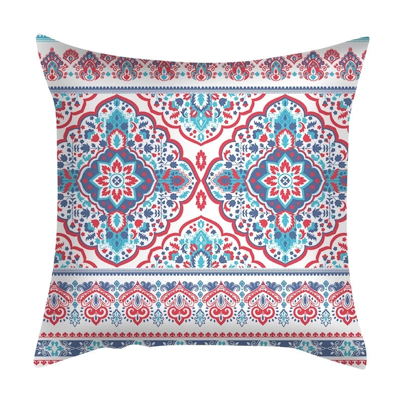 Ethnic Style Geometric Fibre Peach Skin Pillow Cases