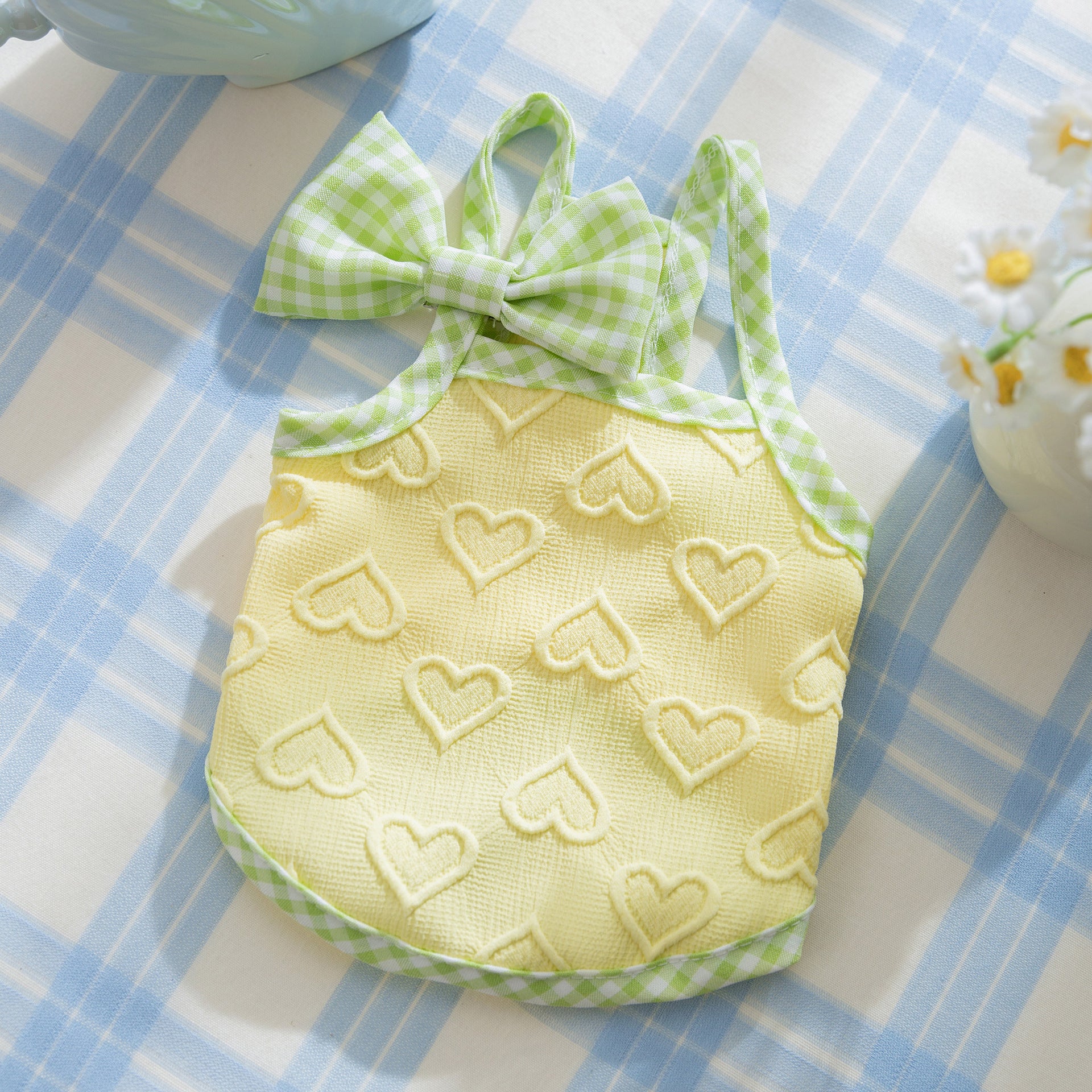 Heart Pattern Bow Decor Dog Cat Vest