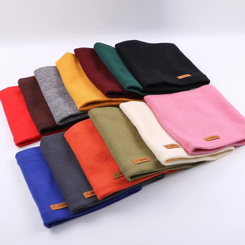 Autumn And Winter Single Circle Collar Men's And Women's Solid Color Fleece-lined Knitted Scarf Fashion Fake Turtleneck Warm Pullover Scarf