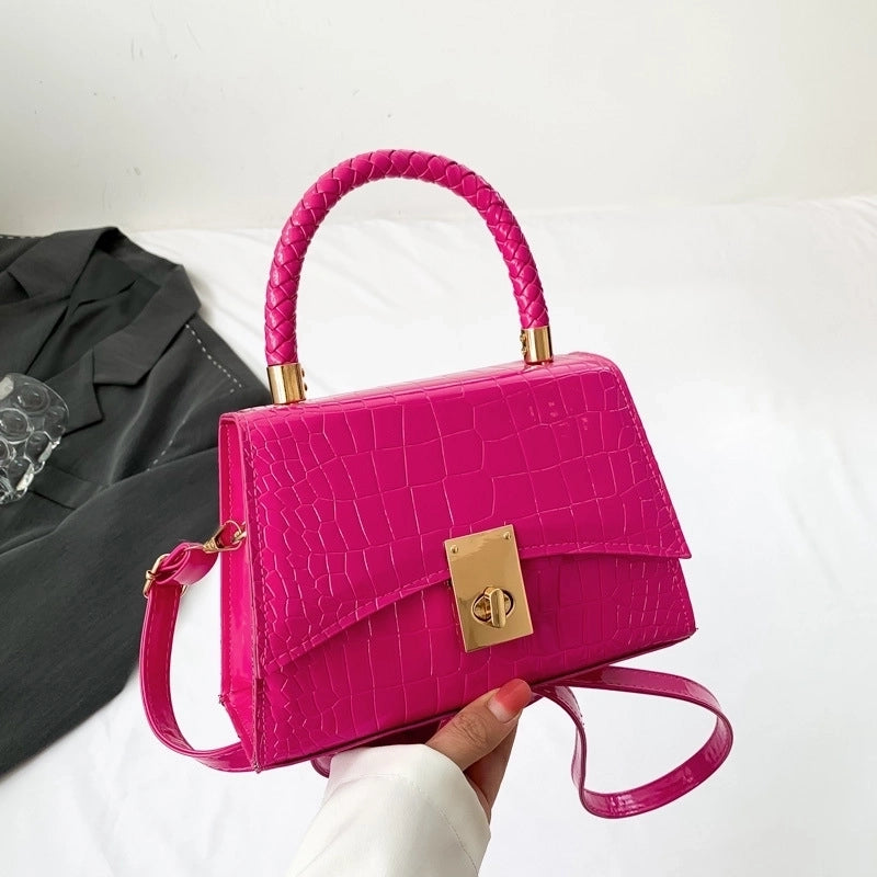 Women's Medium Summer Pu Leather Vintage Style Streetwear Square Bag
