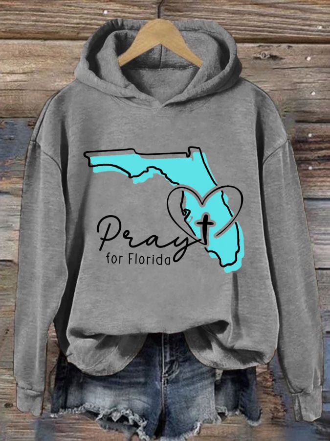 Women's Pray For Florida Print Sweatshirt