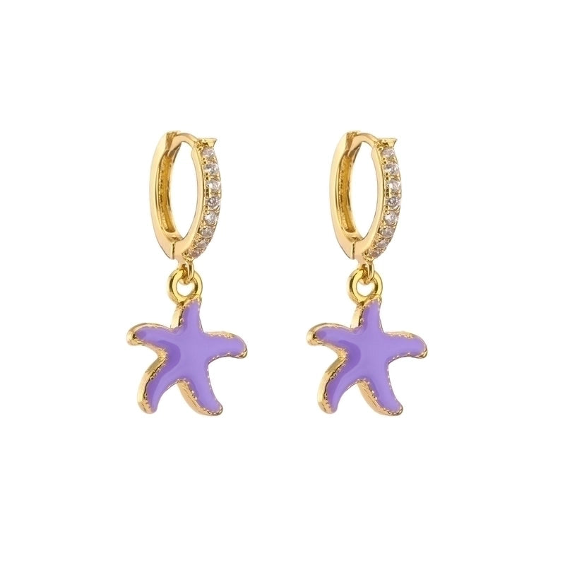 Cute Heart Plating Copper Zircon Copper Earrings