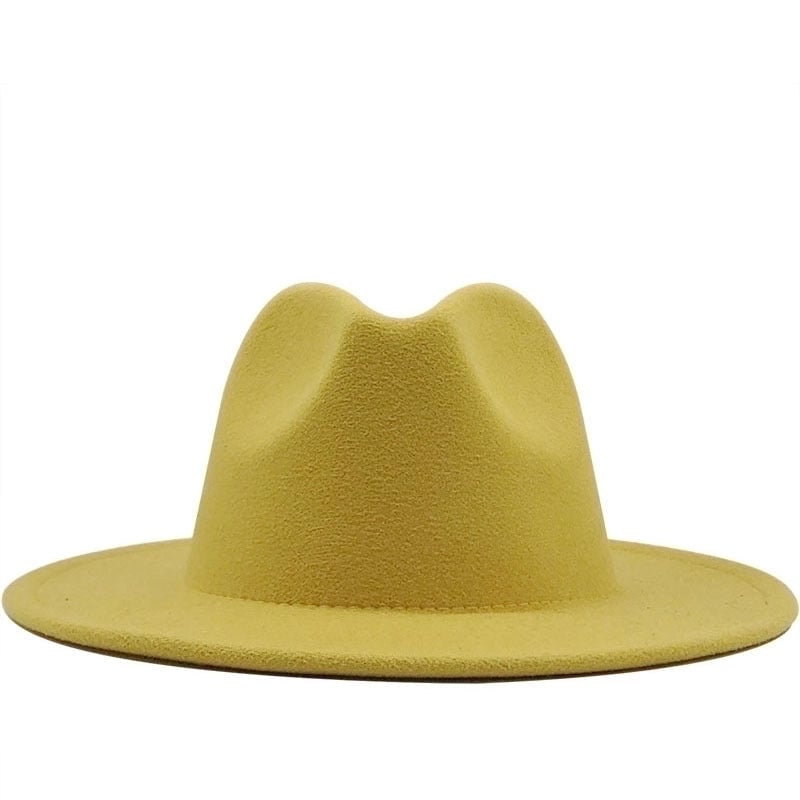 New Multicolor Wide Brim Woolen Hat Jazz Hat