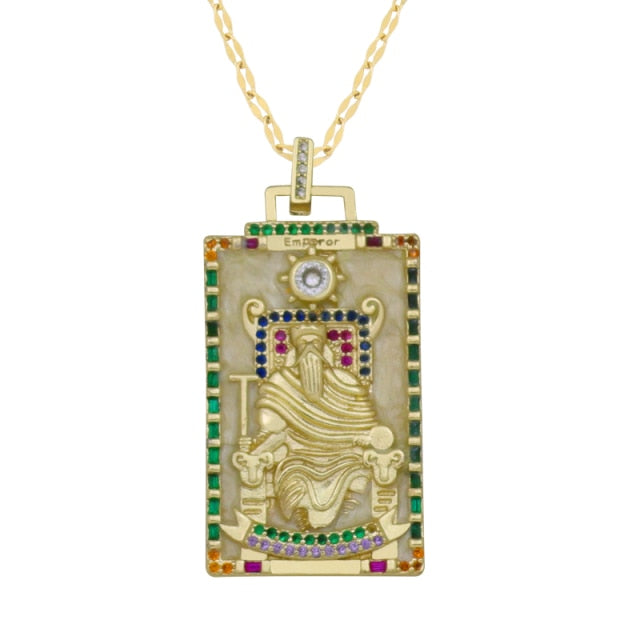Diamond Tarot Card Necklaces