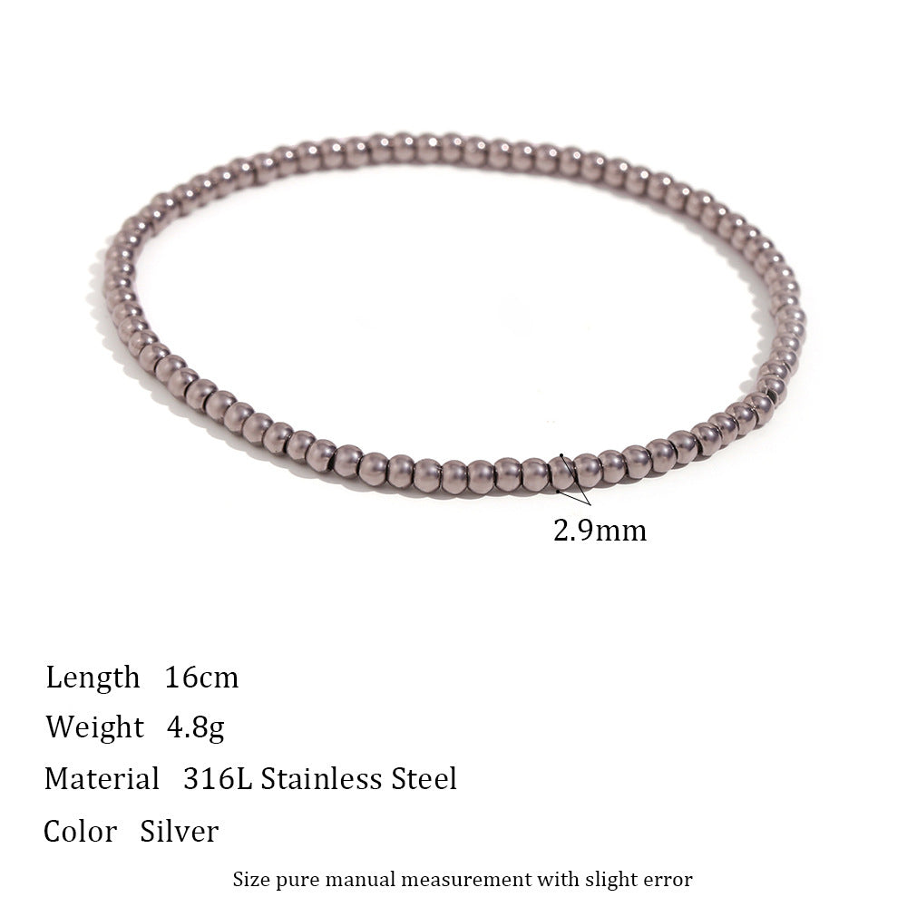 Women Fashion Round Geometric Stainless Steel 18K Gold Plated Bracelets