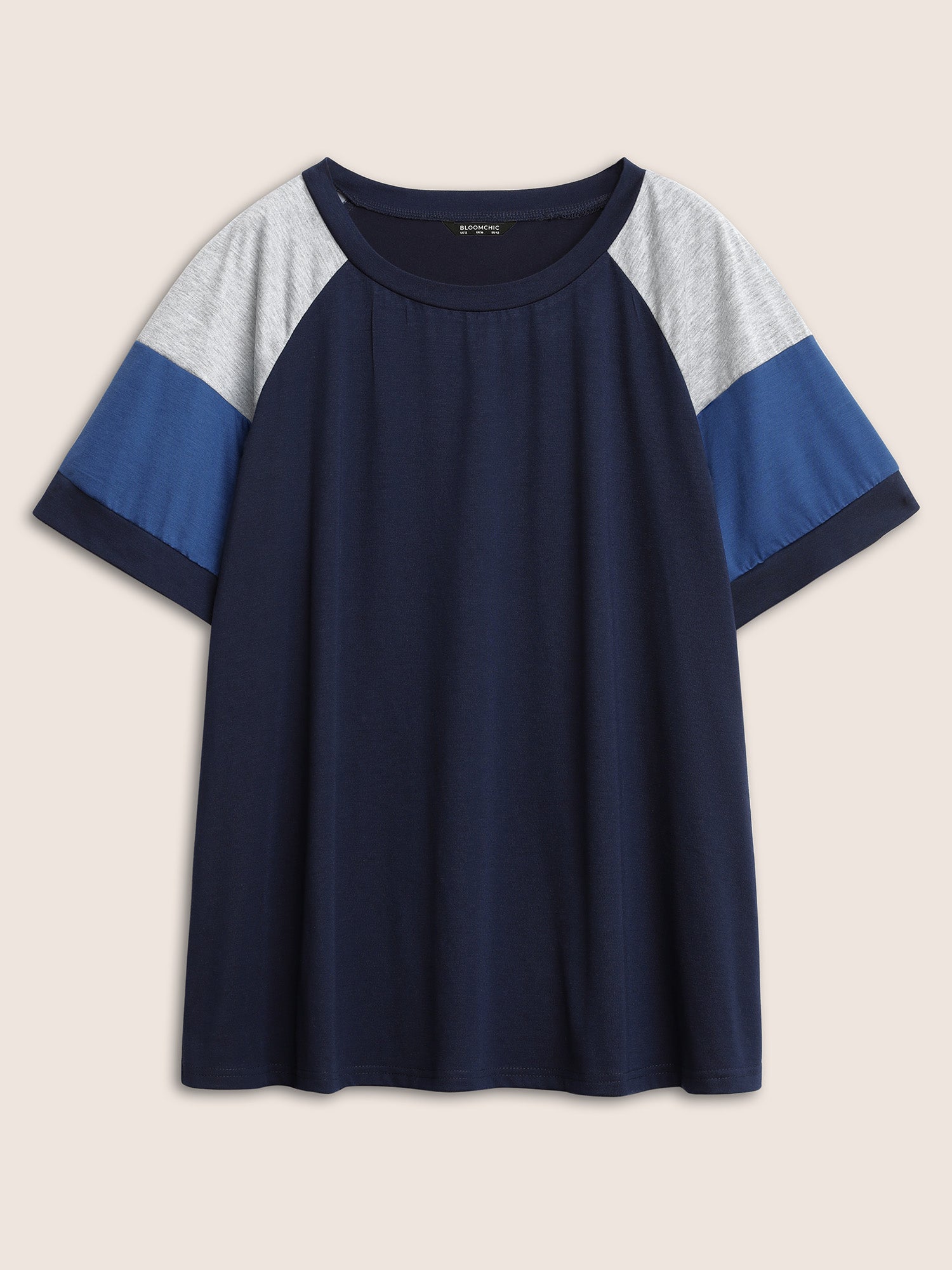 Colorblock Contrast Crew Neck Raglan Sleeve T-shirt