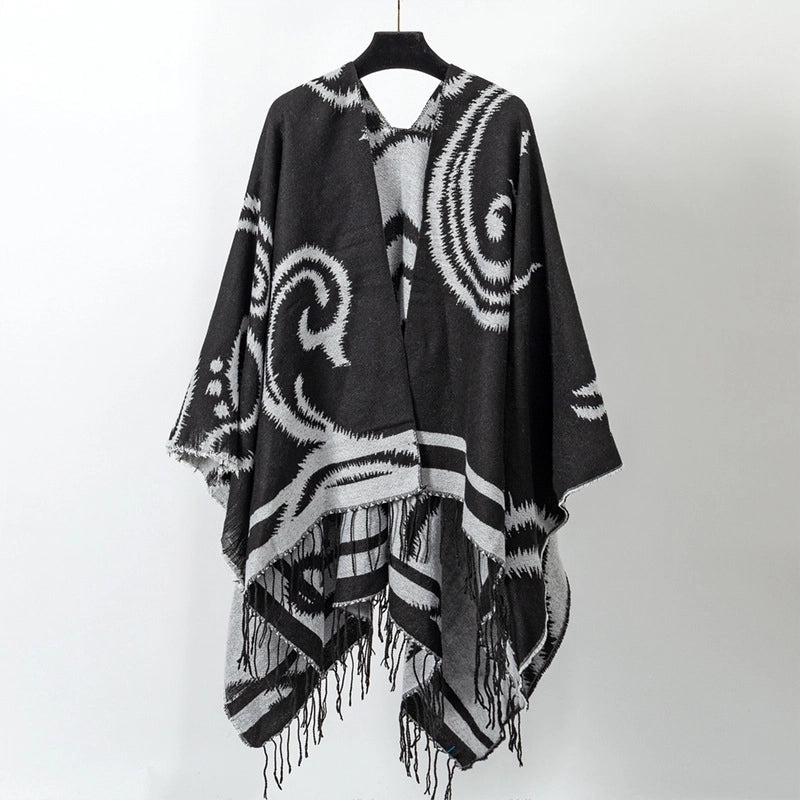 Women's Streetwear Geometric Imitation Cashmere Tassel Shawl