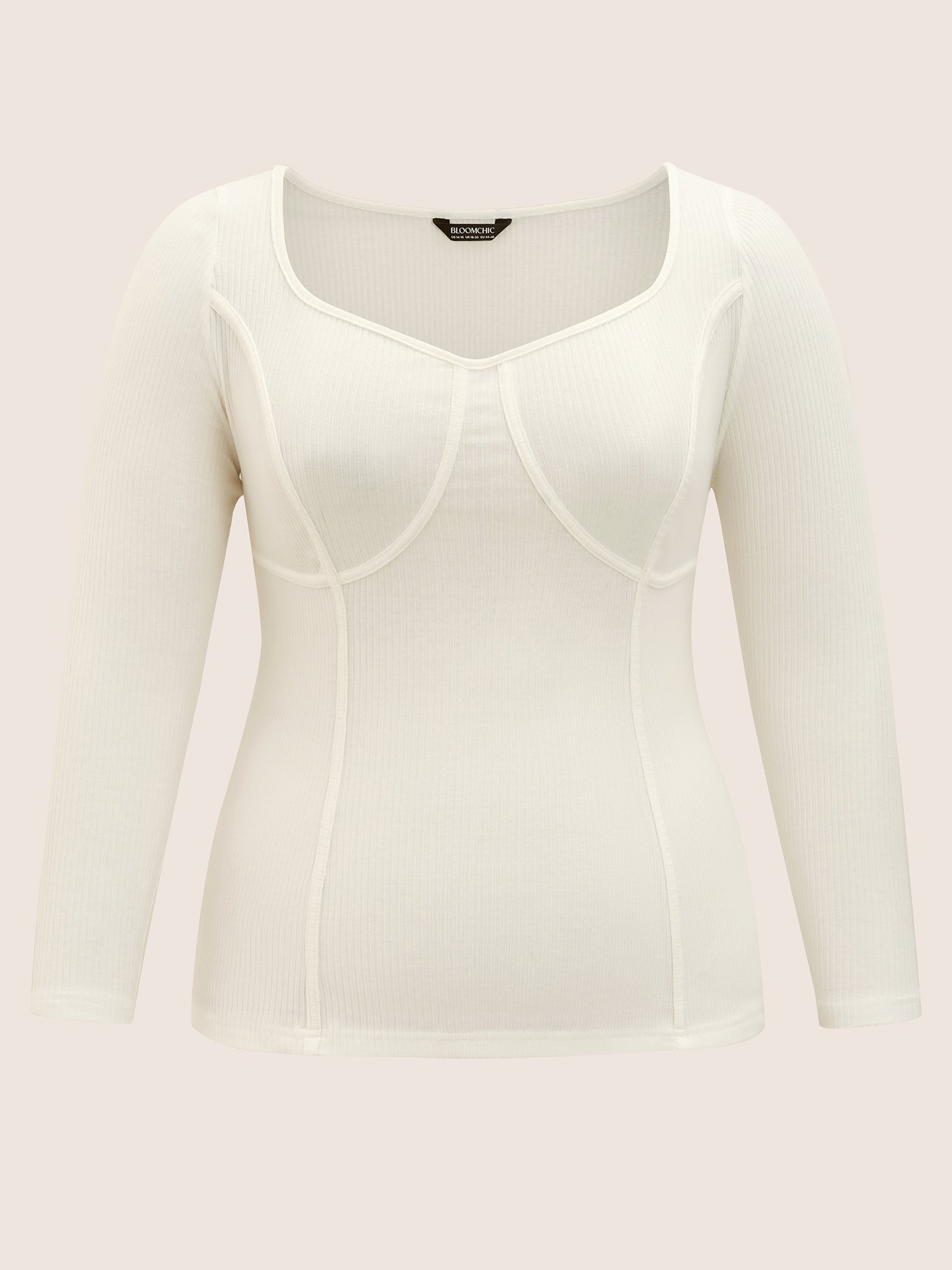 Cotton Asymmetrical Neck  Tucked Seam Knit T-shirt