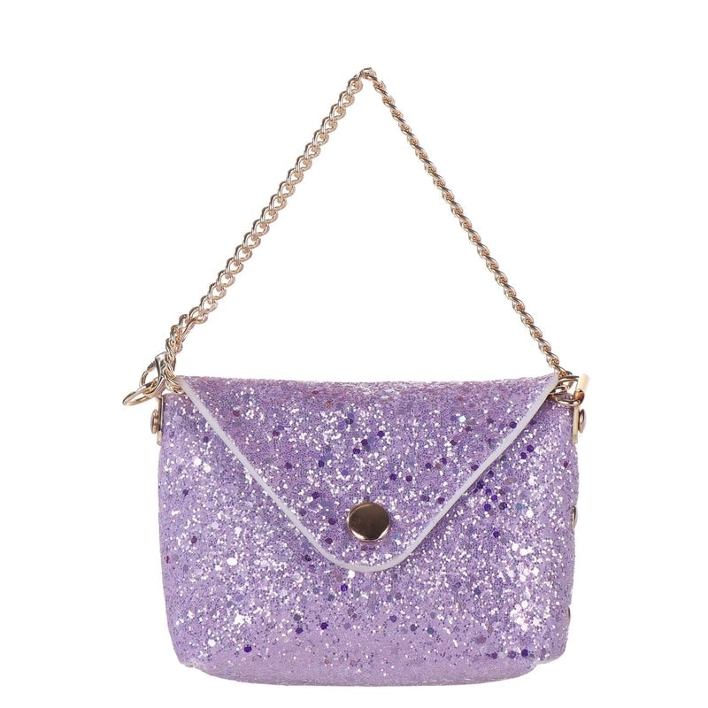 Women's Pu Leather Glittery Elegant Streetwear Square Flip Cover Shoulder Bag