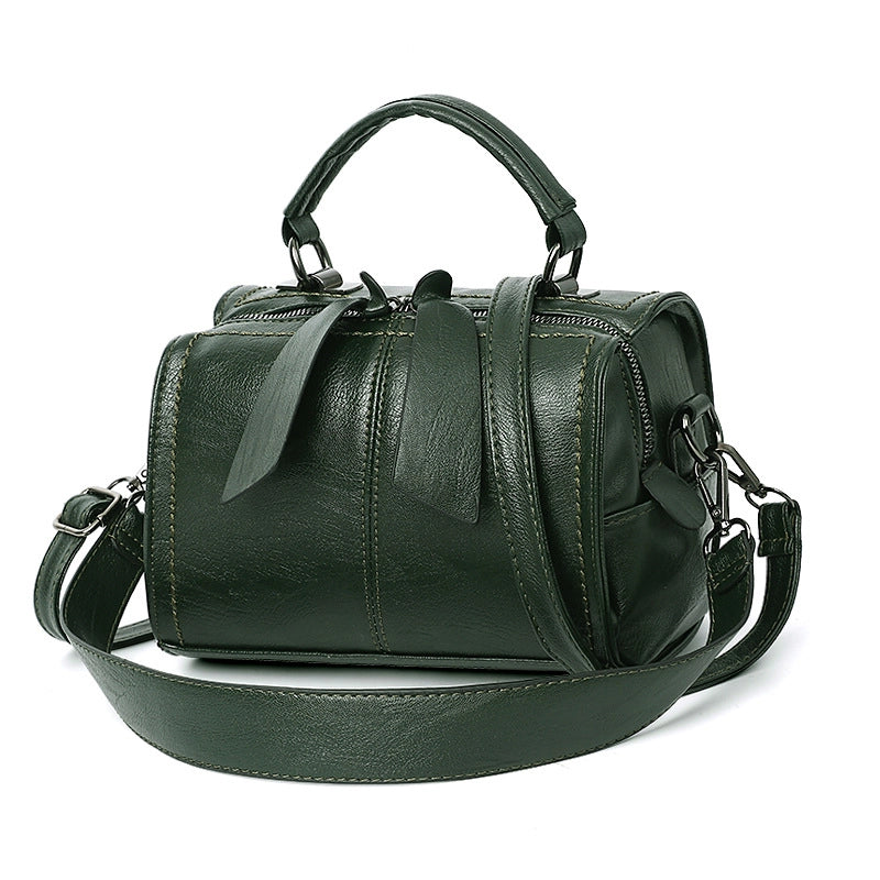 Women's Large PU Solid Color Elegant Streetwear Square Zipper Shoulder Bag