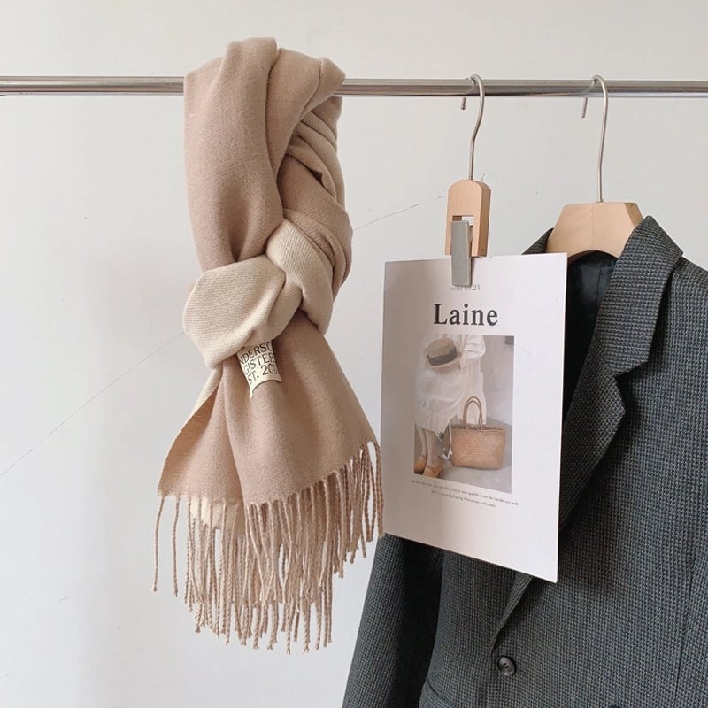 Ruibei Dandelion Cashmere Scarf Winter Thickened  Versatile Women's Warm Gift Double-sided Scarf