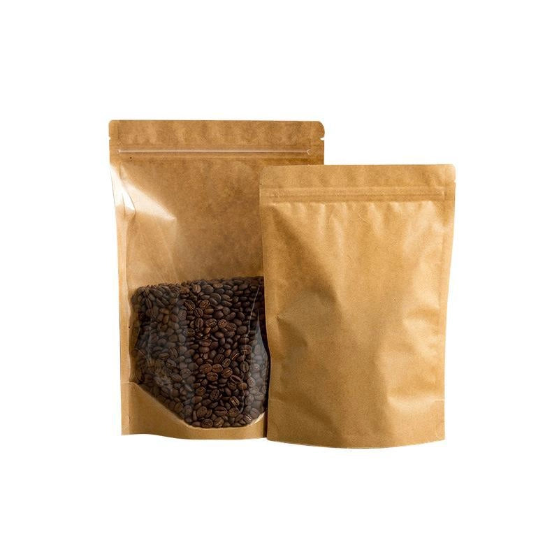 Yin And Yang Kraft Paper Self-sealing Bag Window Translucent Bag Tea Nut Food Packaging Bag Yin And Yang Self-sealing Bag