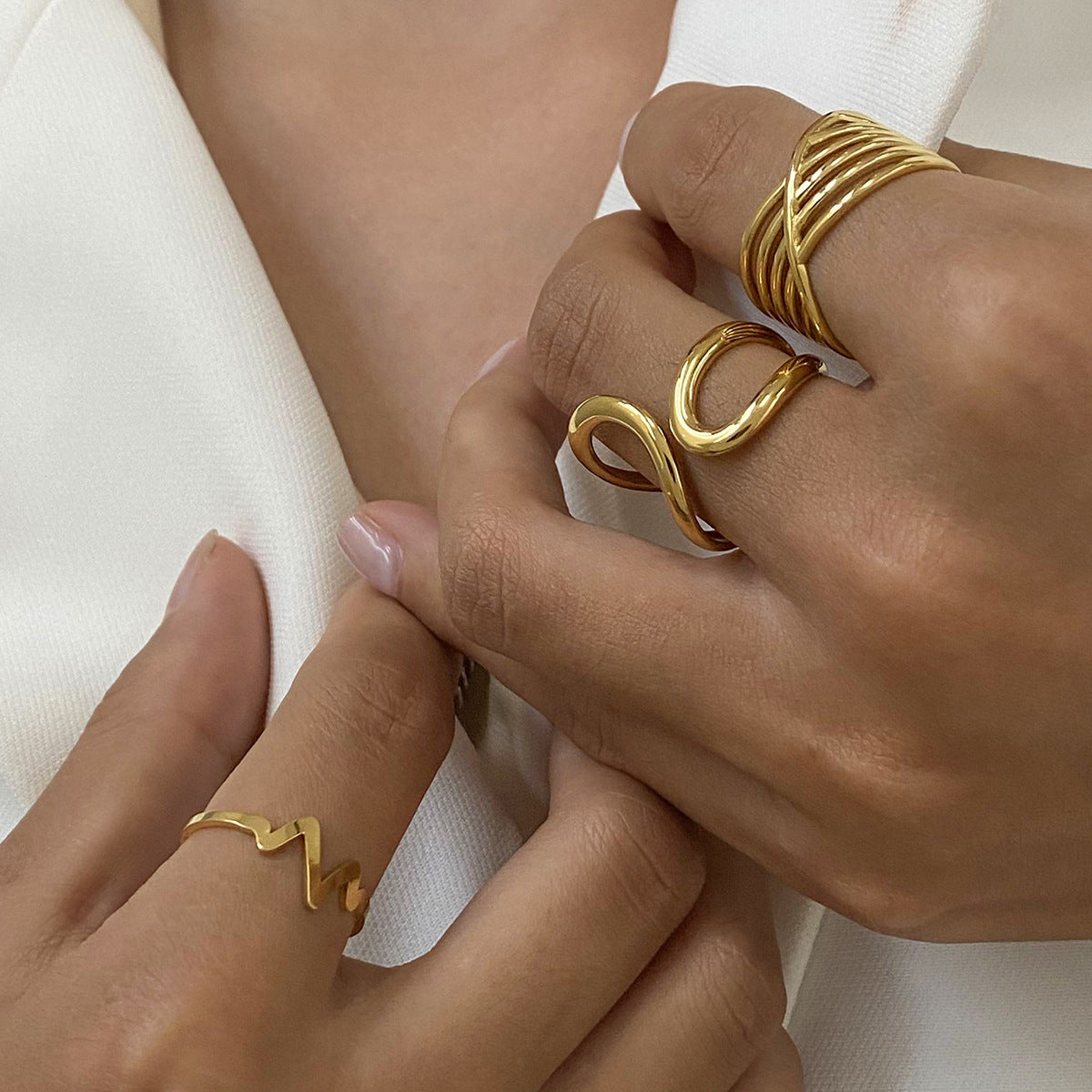 Stainless Steel Titanium Steel Ring Female Niche Design Ring Jewelry Rings