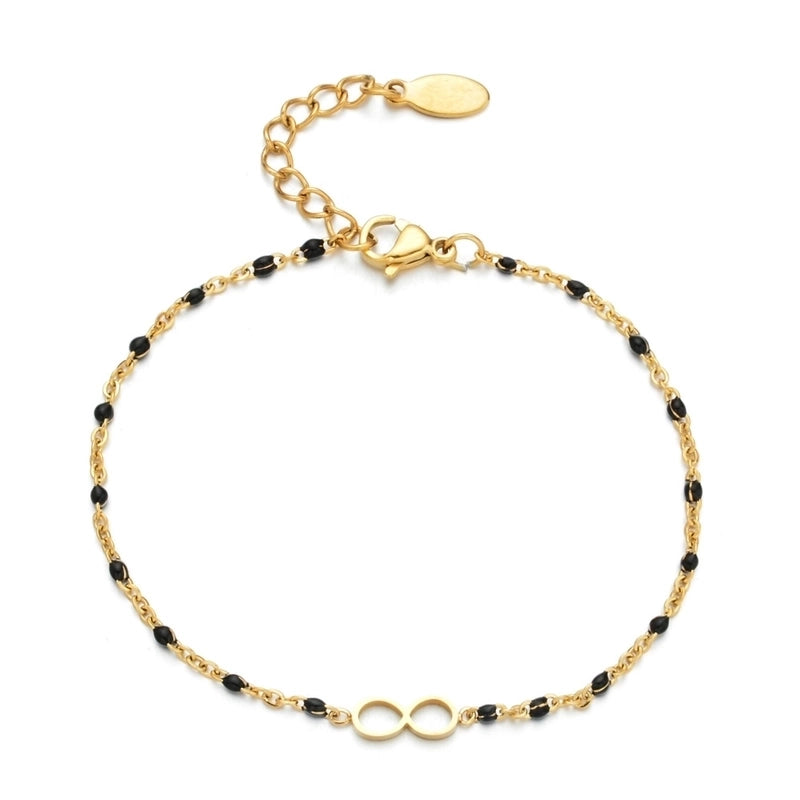 Minimalist Commute Infinity Stainless Steel Enamel Plating Bracelets