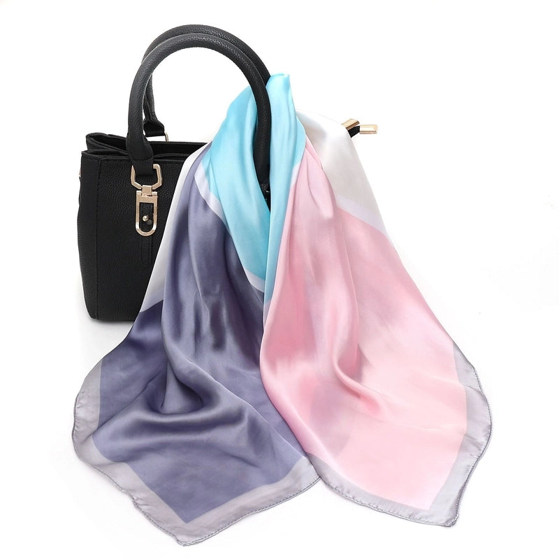 Silk Scarf Women's Small Square Scarf Hair Band Matching Shirt Suit Spring And Autumn Thin Vintage French Style Tube Top Tie Bag Internet Popular
