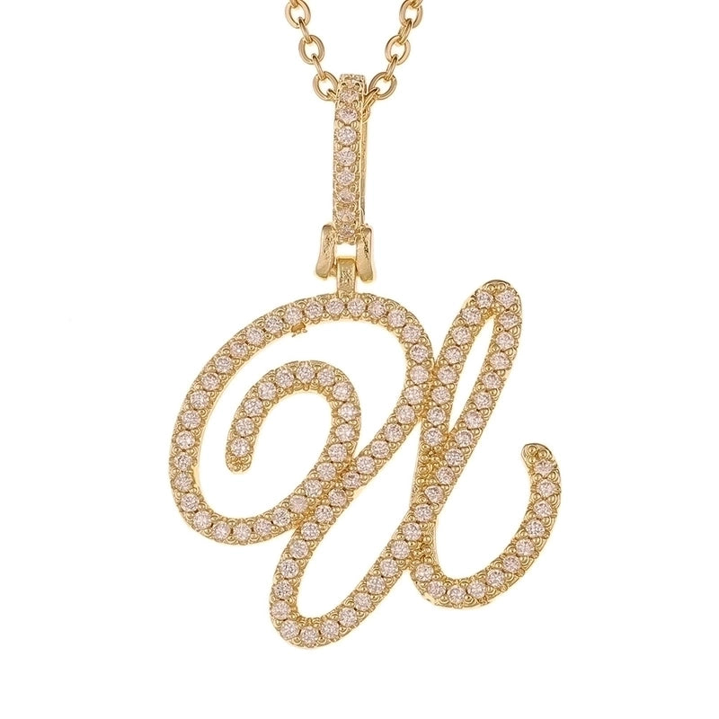 Zircon 26 English Letter Pendant Copper Necklace