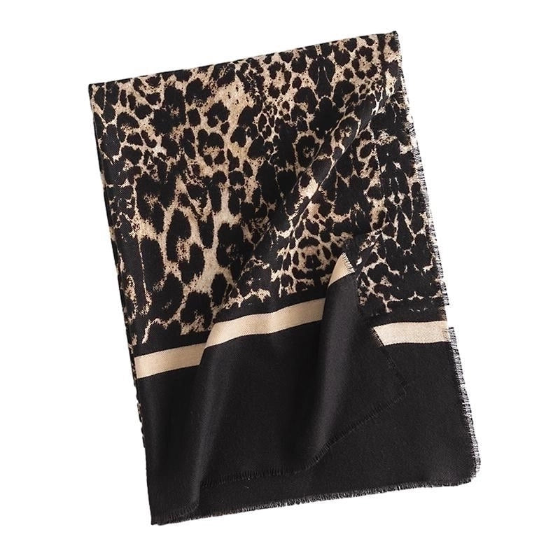 Women's Vintage Style Leopard Imitation Cashmere Printing Scarf