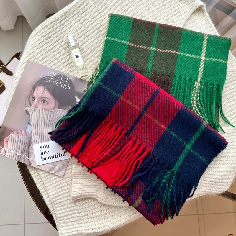 Women's Vintage Style Classic Style Lattice Imitation Cashmere Scarf